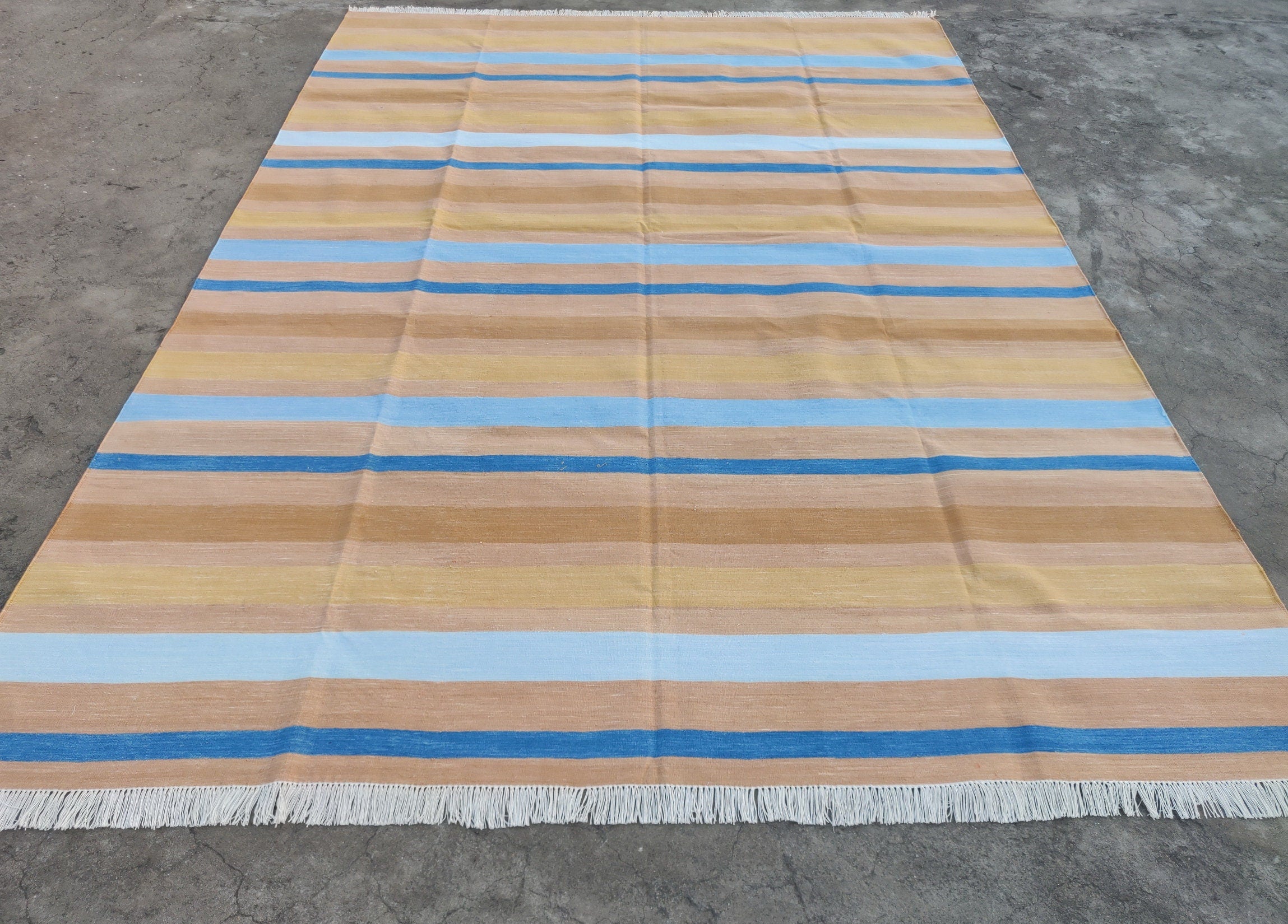 Modern Handmade Cotton Striped Rug