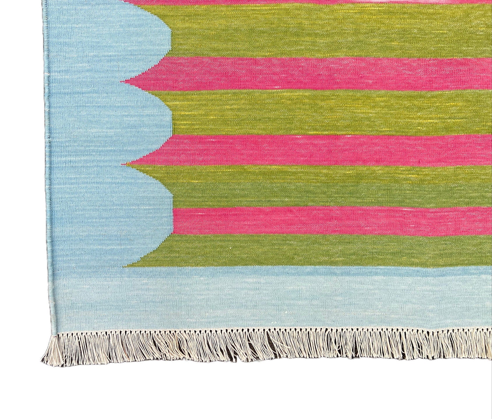 Modern Handmade Cotton Striped Rug