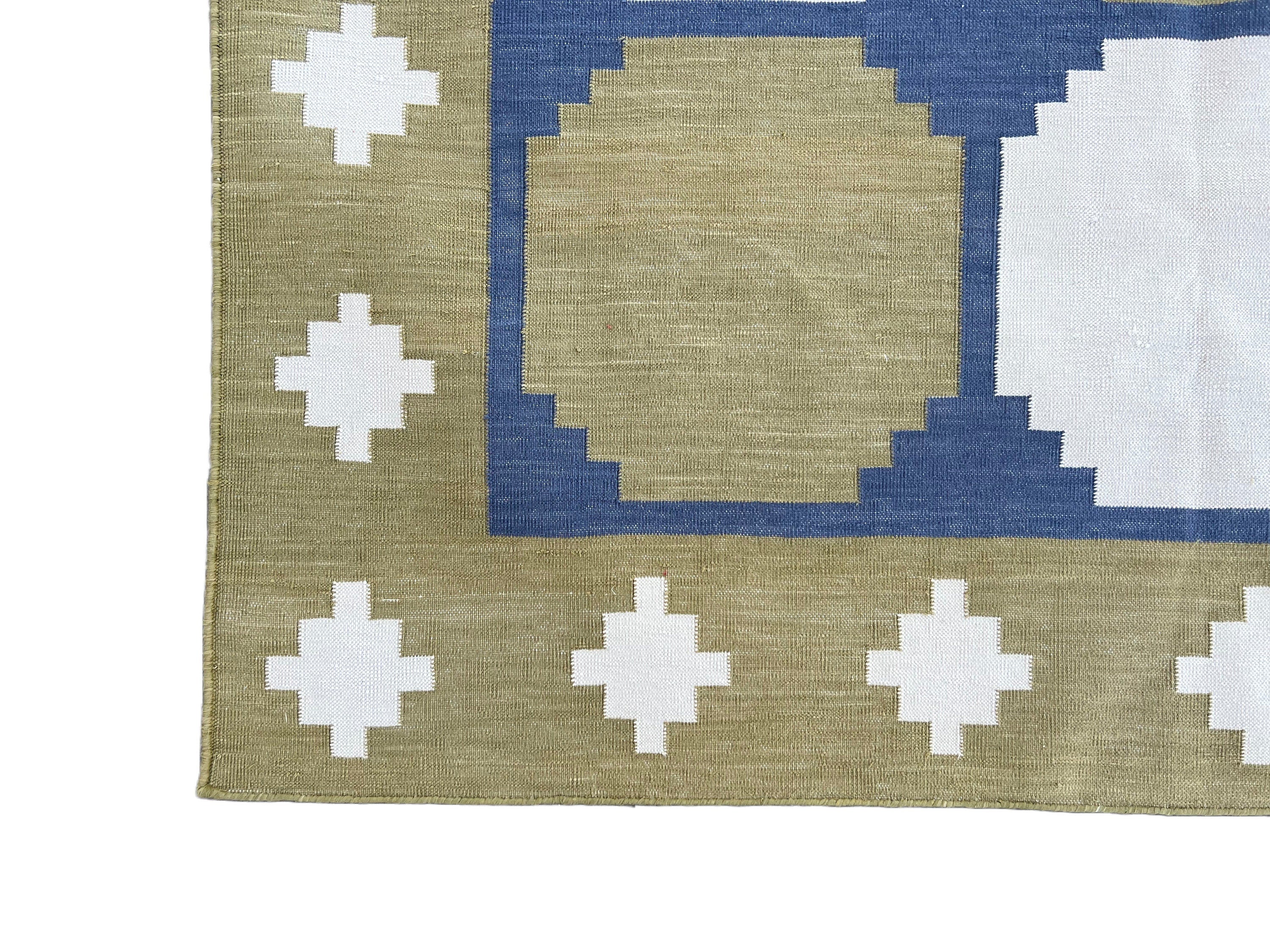 Modern Handmade Cotton Geometric/ Star Rug