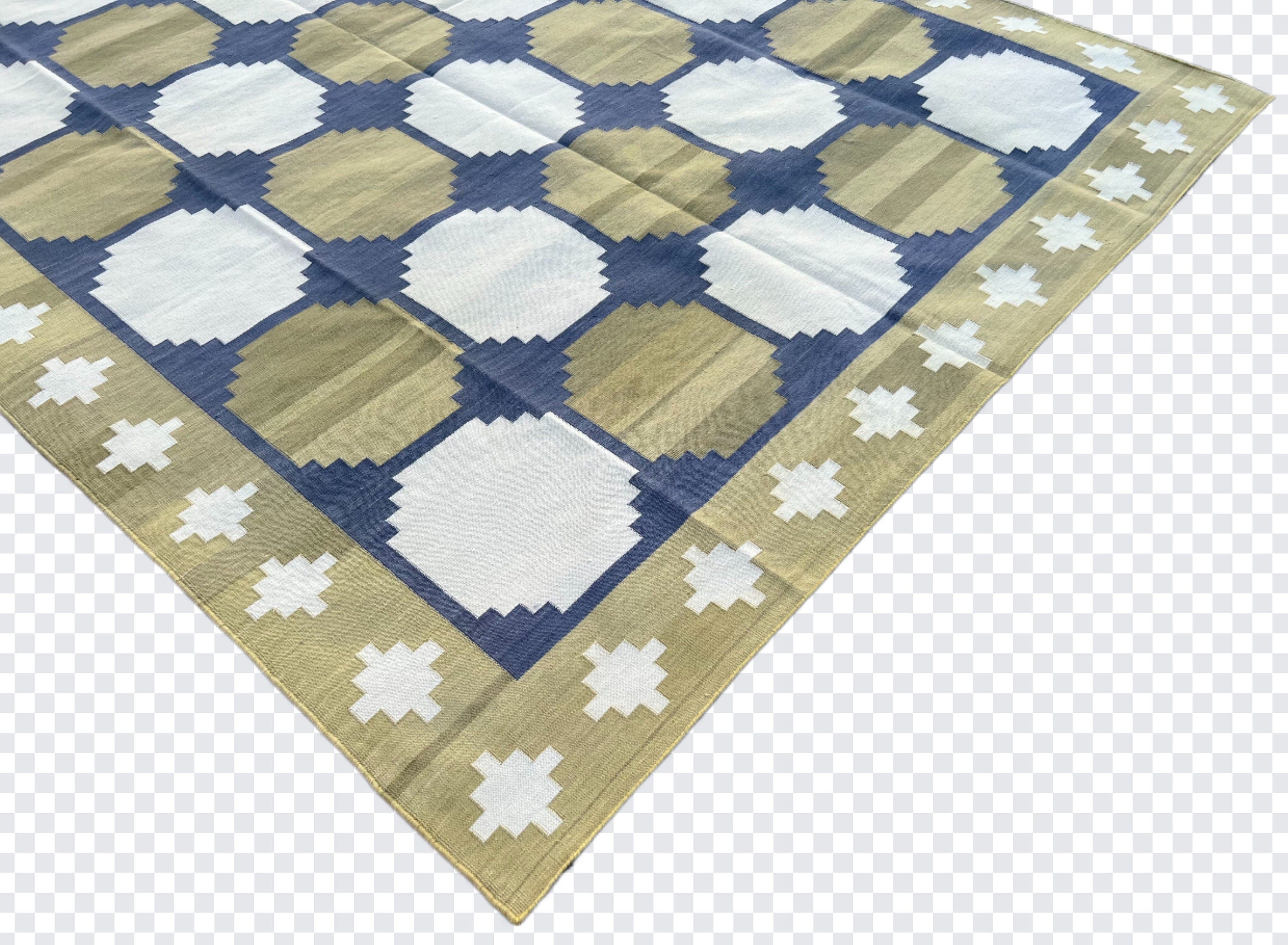 Modern Handmade Cotton Geometric/ Star Rug