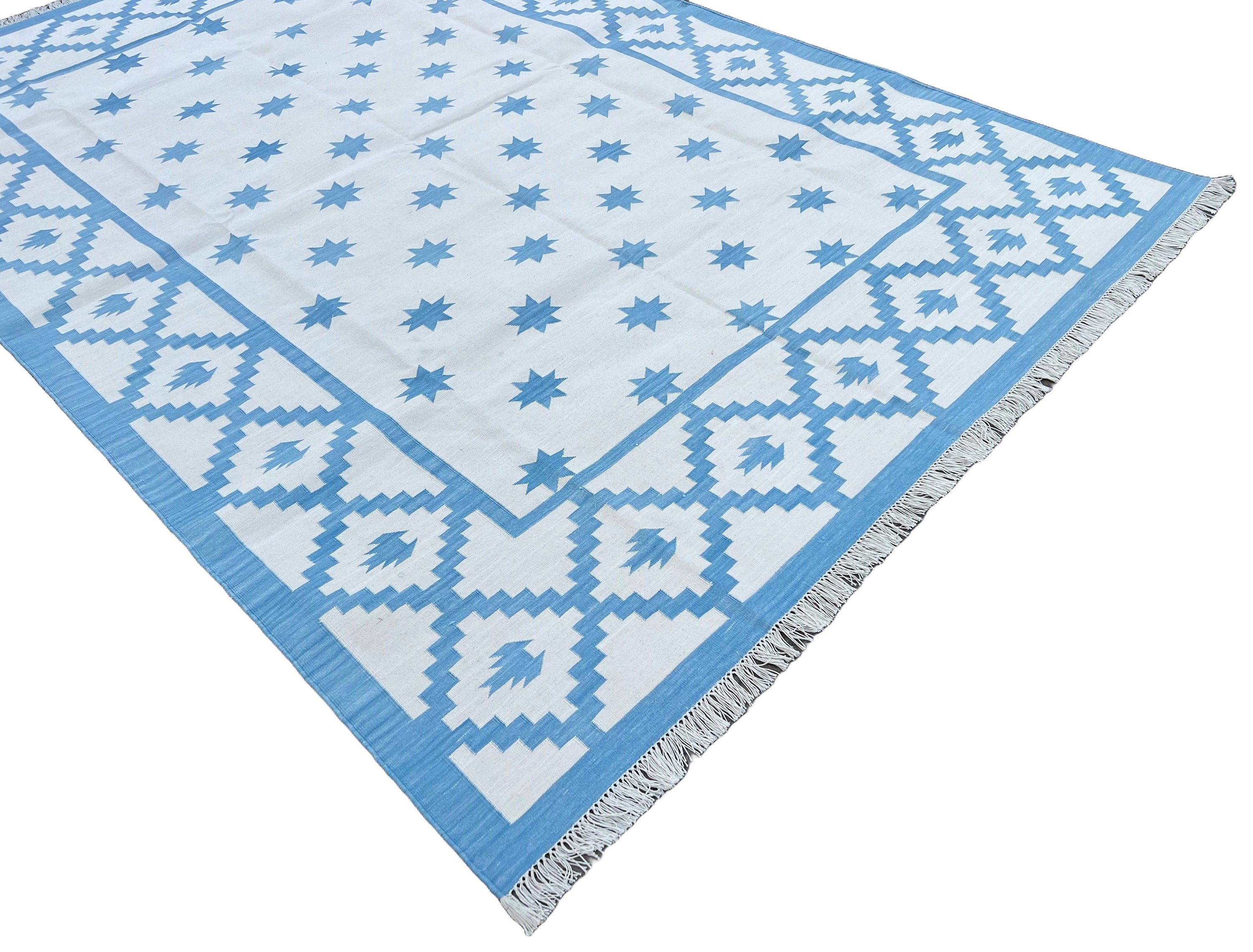 Modern Handmade Cotton Geomatric/ Star Rug