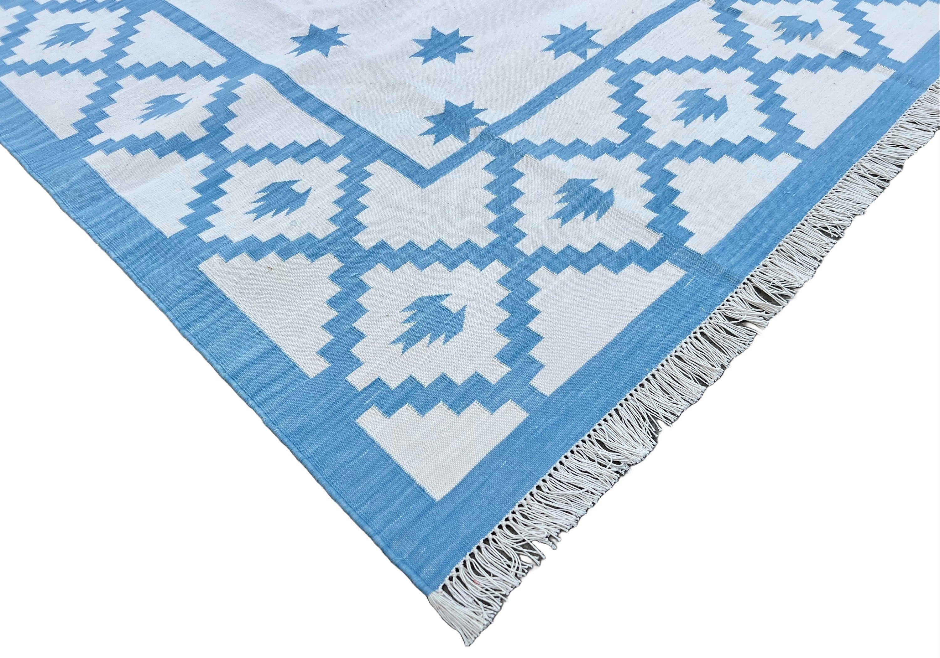 Modern Handmade Cotton Geomatric/ Star Rug