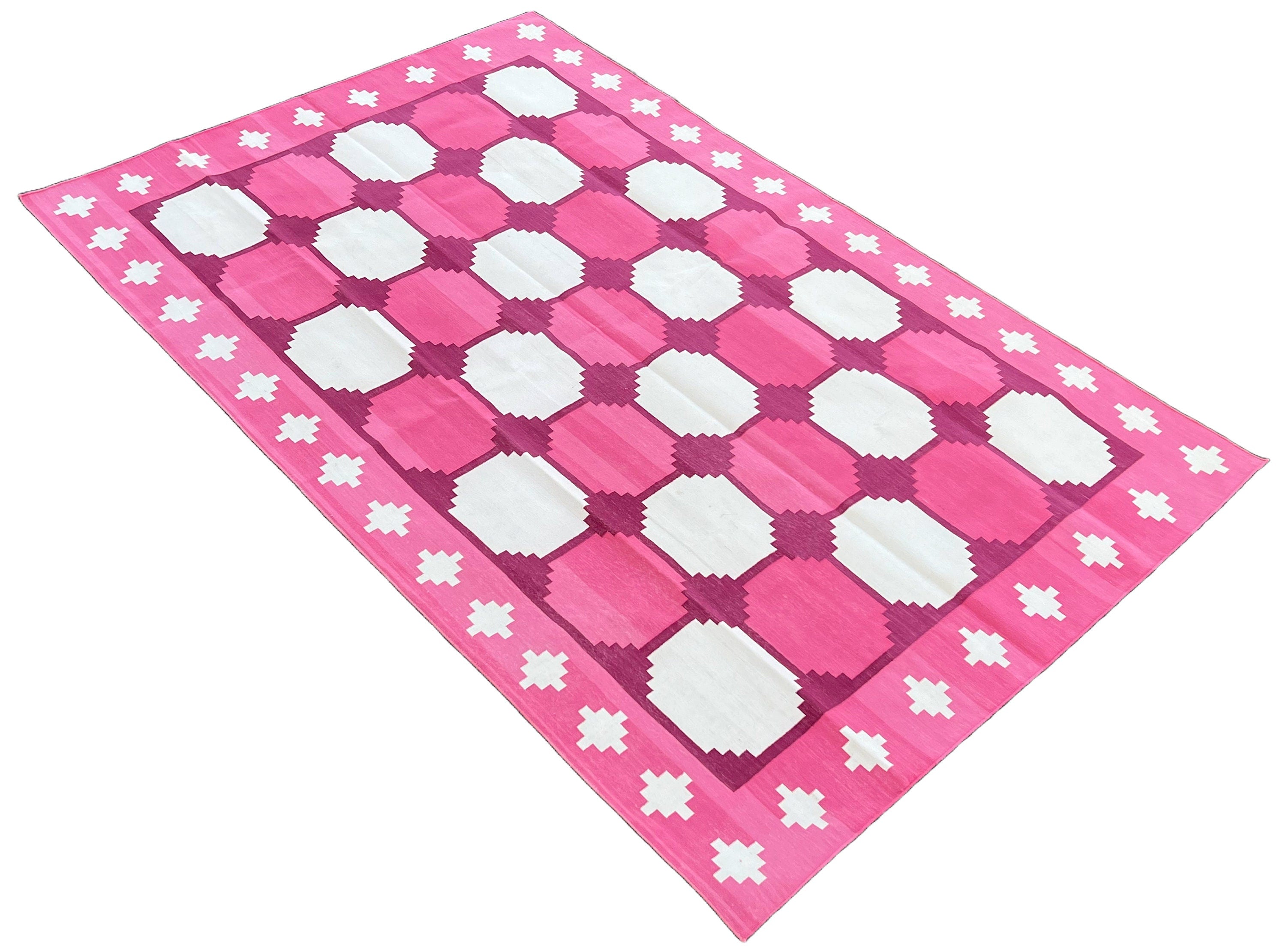 Modern Handmade Cotton Geometric/ Star Rug