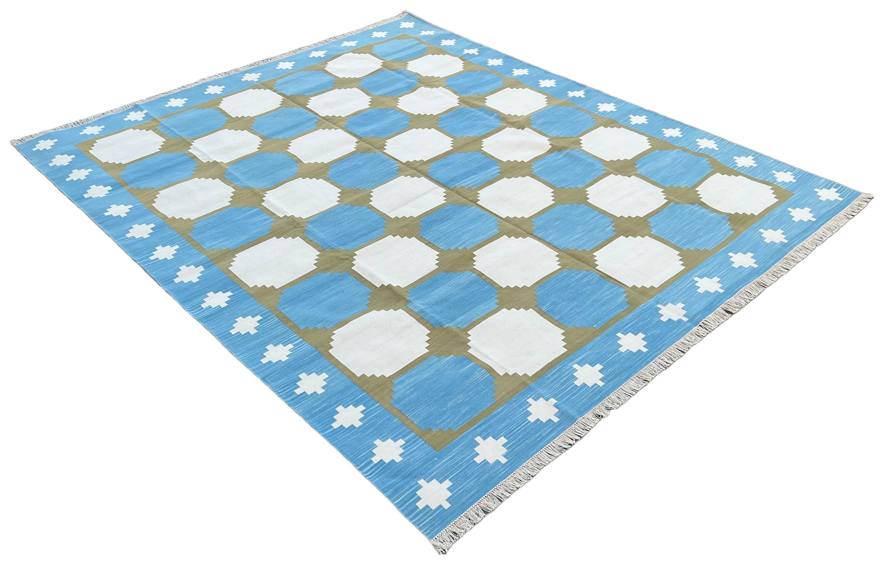 Modern Handmade Cotton Geometric/ Star Rug