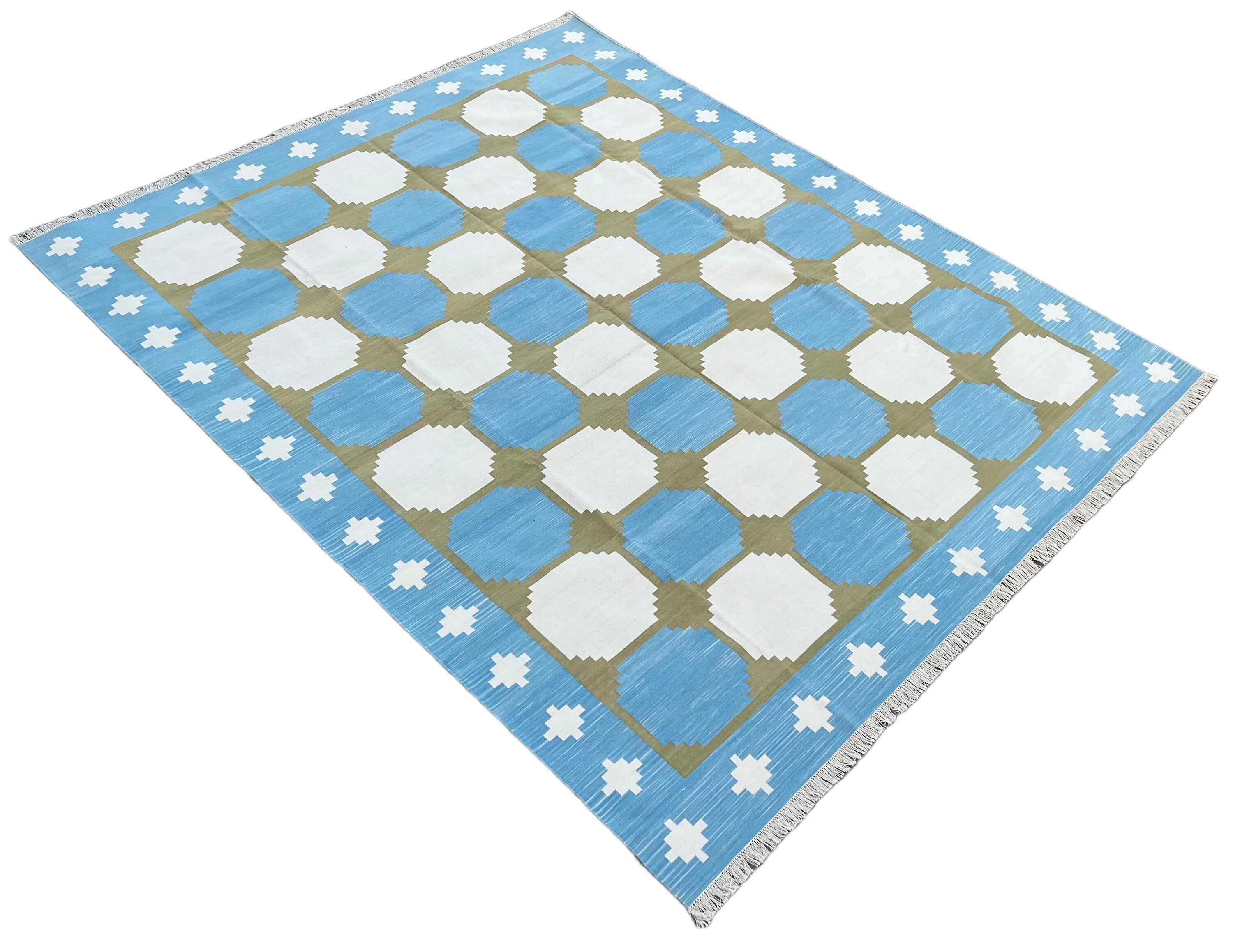 Modern Handmade Cotton Geometric/ Star Rug