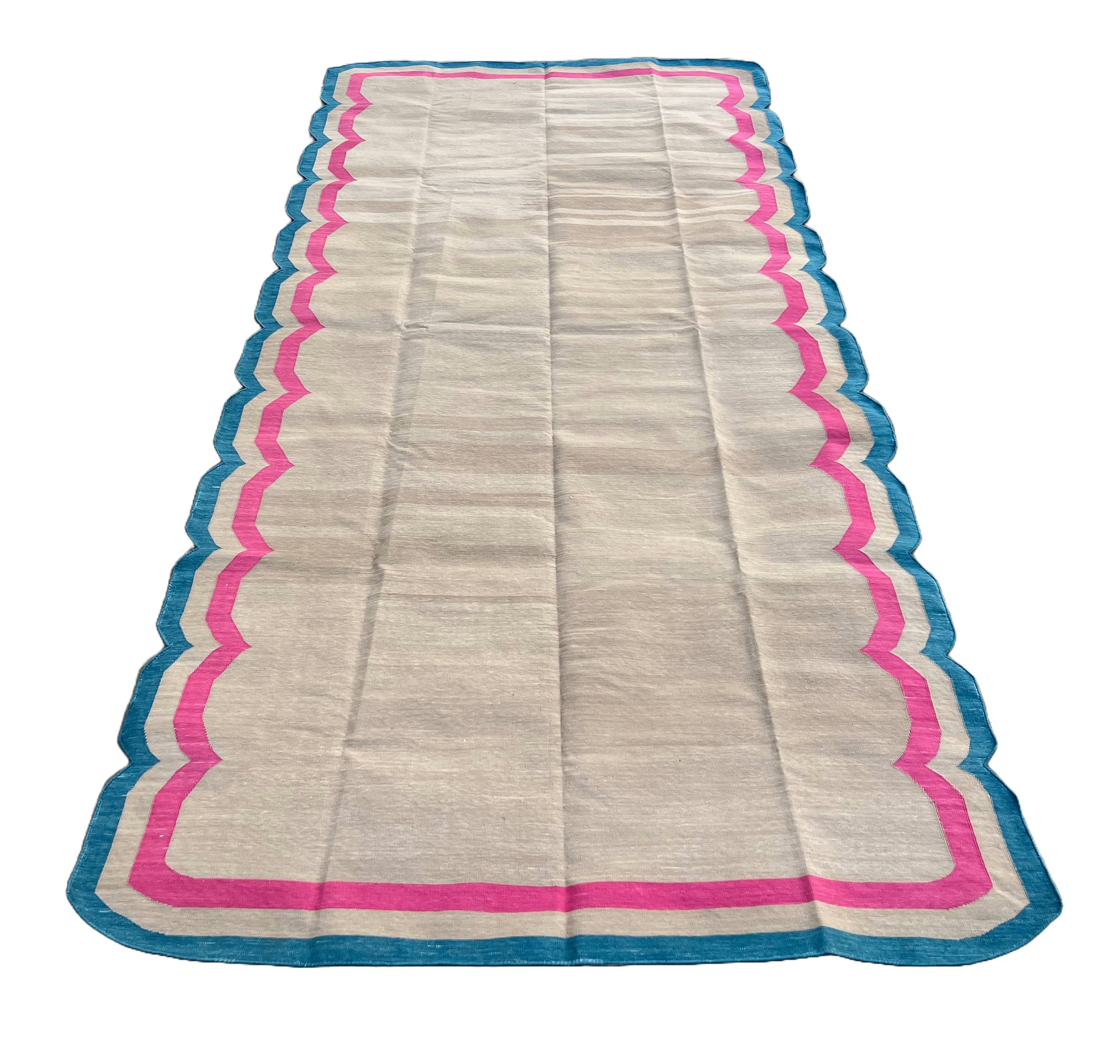 Modern Handmade Cotton Scalloped Rugs