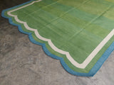 Modern Handmade Cotton Scalloped Rug