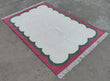 Modern Handmade Cotton Scalloped Rug