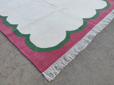 Modern Handmade Cotton Scalloped Rug