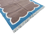 Modern Handmade Cotton Scalloped Rug