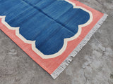 Modern Handmade Cotton Scalloped Rug