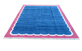 Modern Handmade Cotton Scalloped Rug