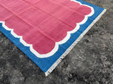 Modern Handmade Cotton Scalloped Rug