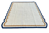 Modern Handmade Cotton Scalloped Rug