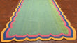 Modern Handmade Cotton Scalloped Rug