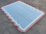 Modern Handmade Cotton Scalloped Rug