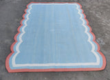 Modern Handmade Cotton Scalloped Rug