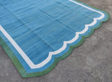 Modern Handmade Cotton Scalloped Rug