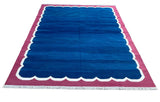 Modern Handmade Cotton Scalloped Rug