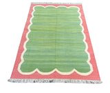 Modern Handmade Cotton Scalloped Rug