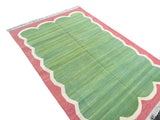 Modern Handmade Cotton Scalloped Rug