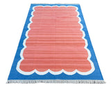 Modern Handmade Cotton Scalloped Rug