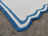 Modern Handmade Cotton Scalloped Rug