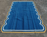 Modern Handmade Cotton Scalloped Rug