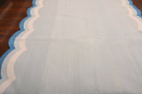 Modern Handmade Cotton Scalloped Rug