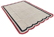 Modern Handmade Cotton Scalloped Rug