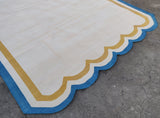 Modern Handmade Cotton Scalloped Rug