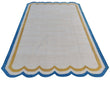 Modern Handmade Cotton Scalloped Rug