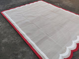 Modern Handmade Cotton Scalloped Rug