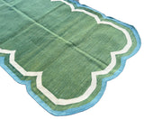 Modern Handmade Cotton Scalloped Rug