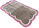 Modern Handmade Cotton Scalloped Rug