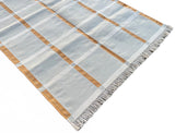 Modern Handmade Cotton Checked Rug