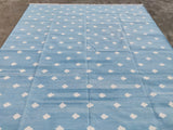 Modern Handmade Cotton Diamond/ Leaf Rug