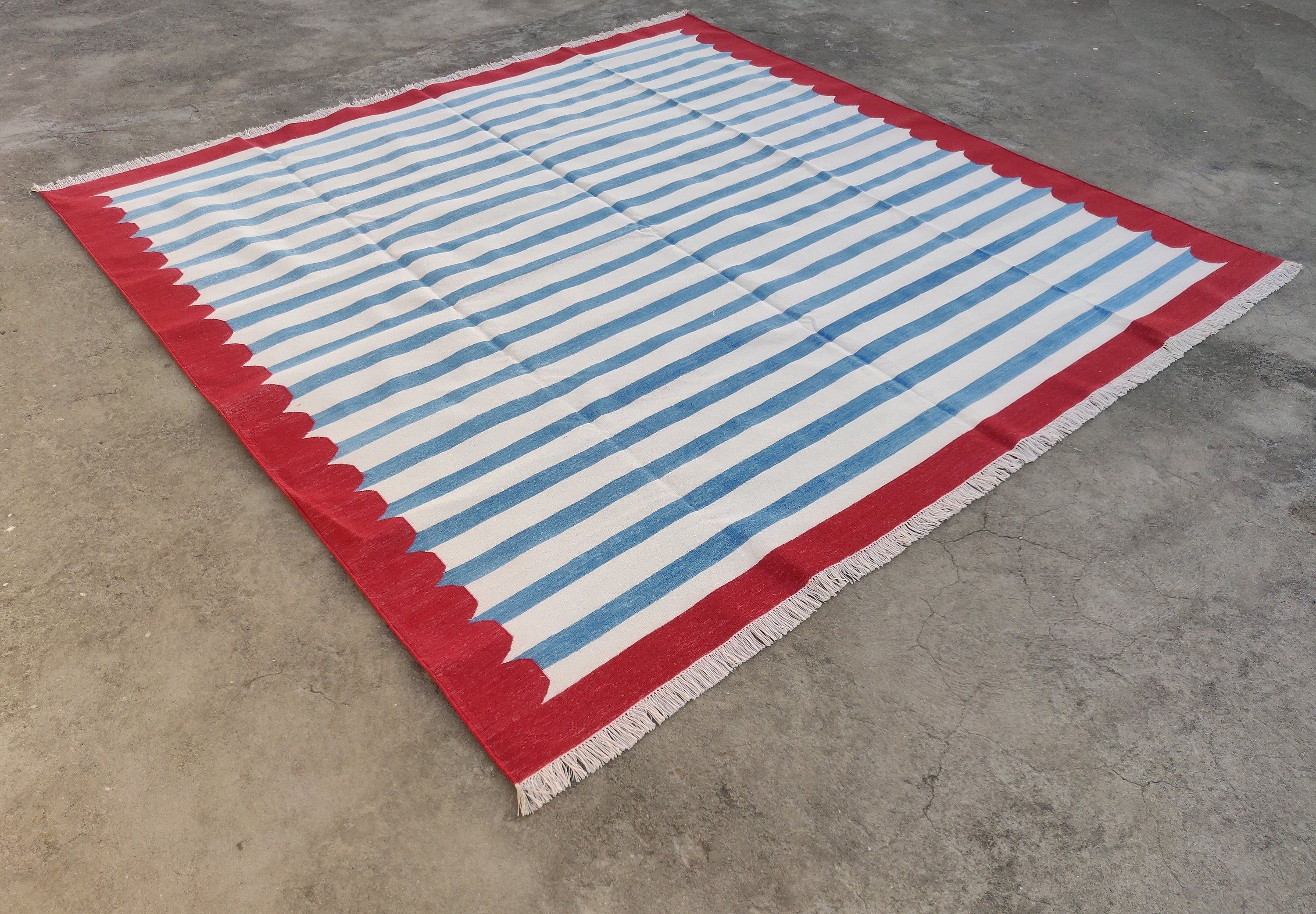 Modern Handmade Cotton Striped Rug