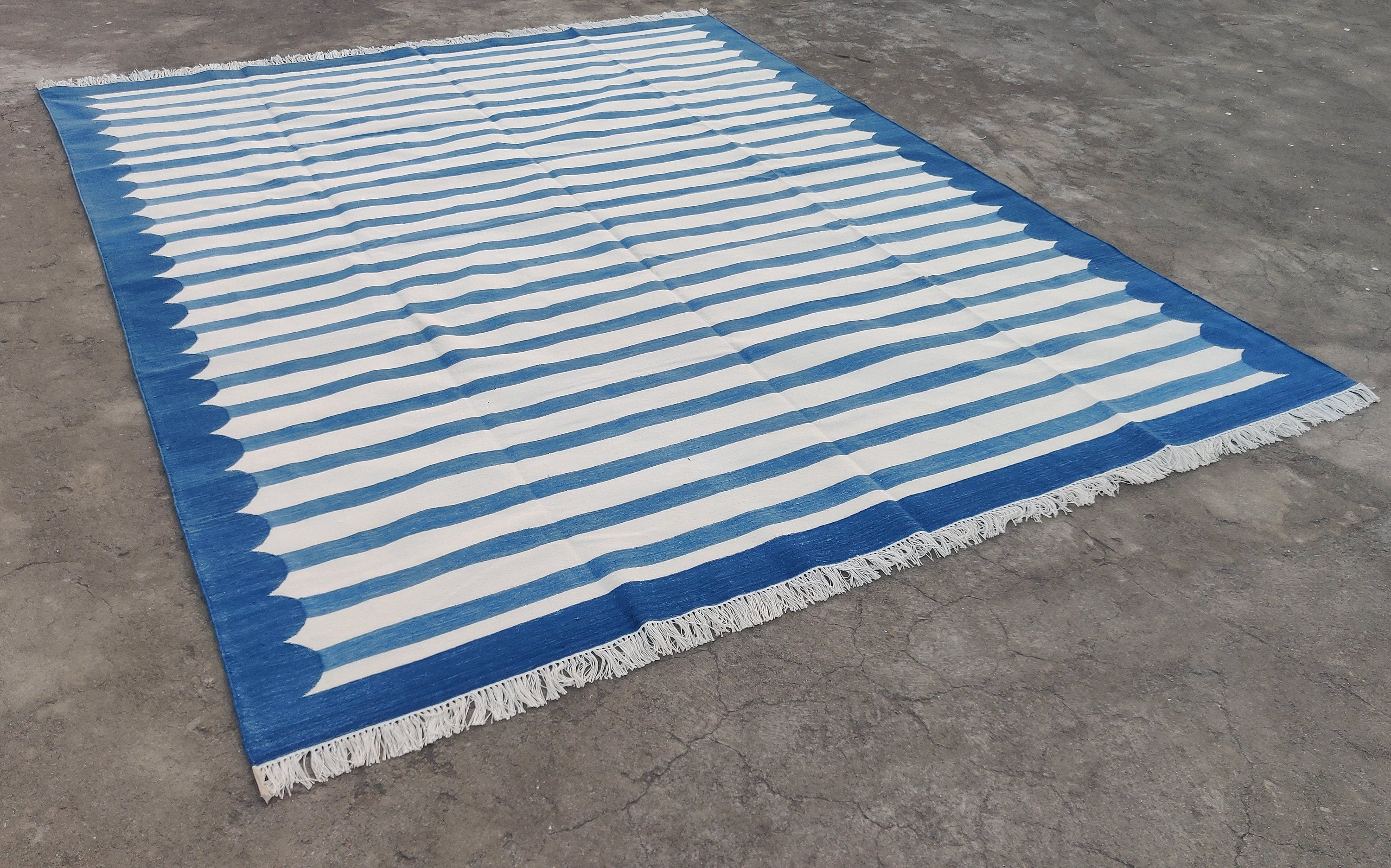 Modern Handmade Cotton Striped Rug