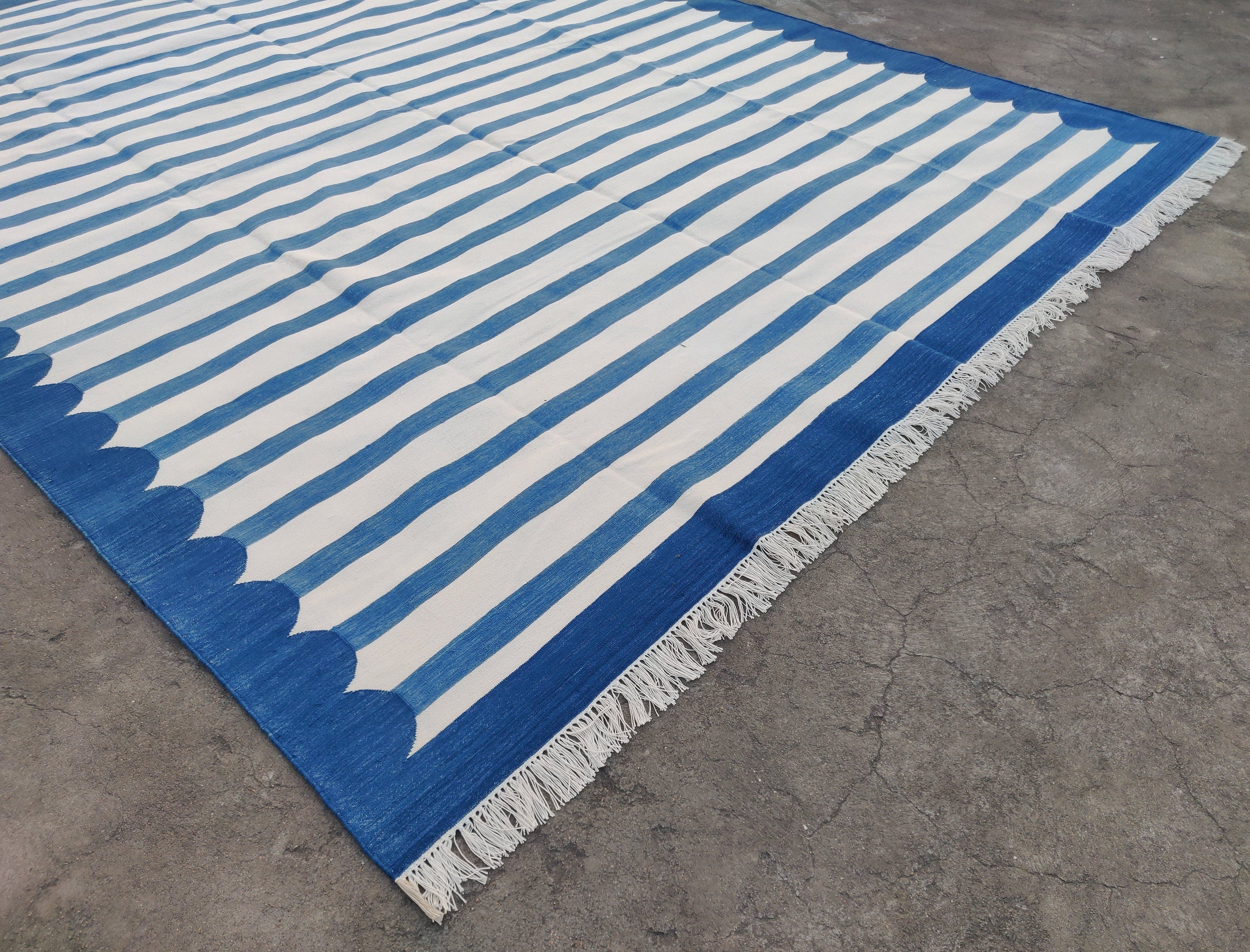 Modern Handmade Cotton Striped Rug