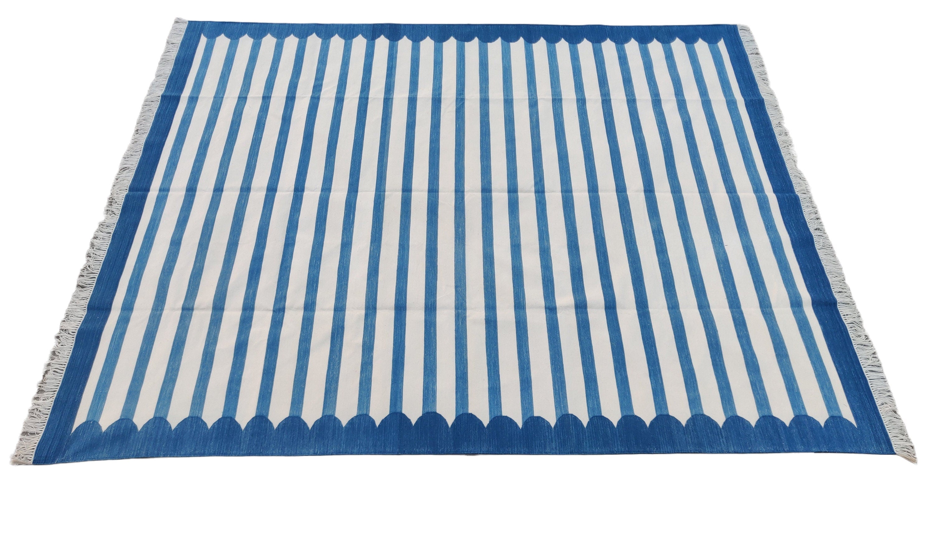 Modern Handmade Cotton Striped Rug