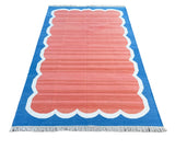 Modern Handmade Cotton Scalloped Rug