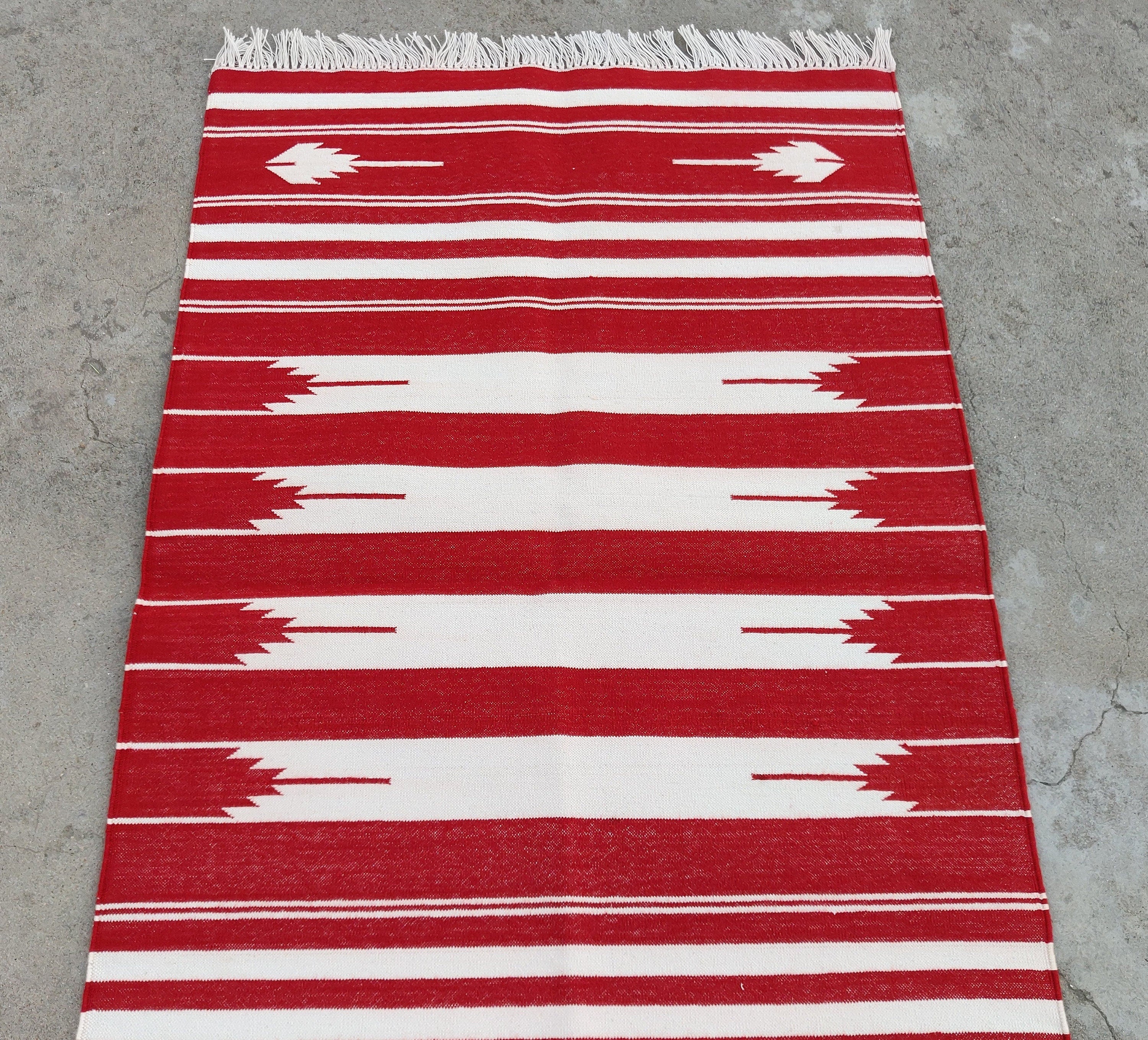 Modern Handmade Cotton Striped Rug