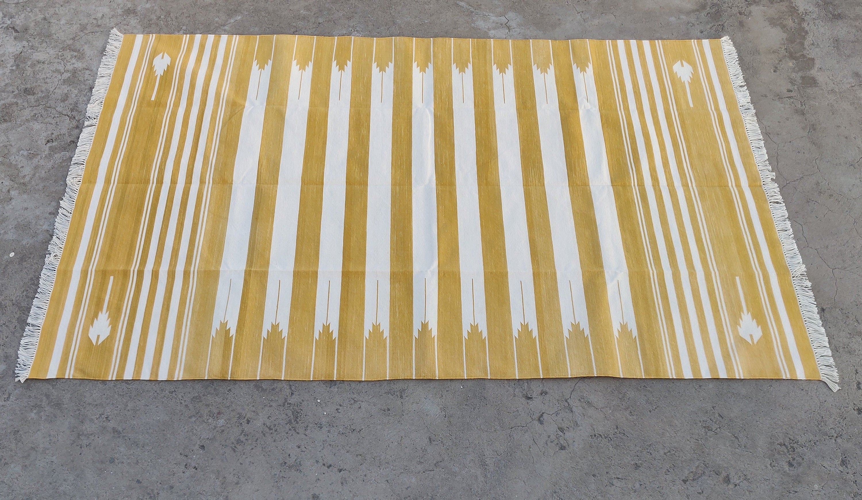 Modern Handmade Cotton Striped Rug