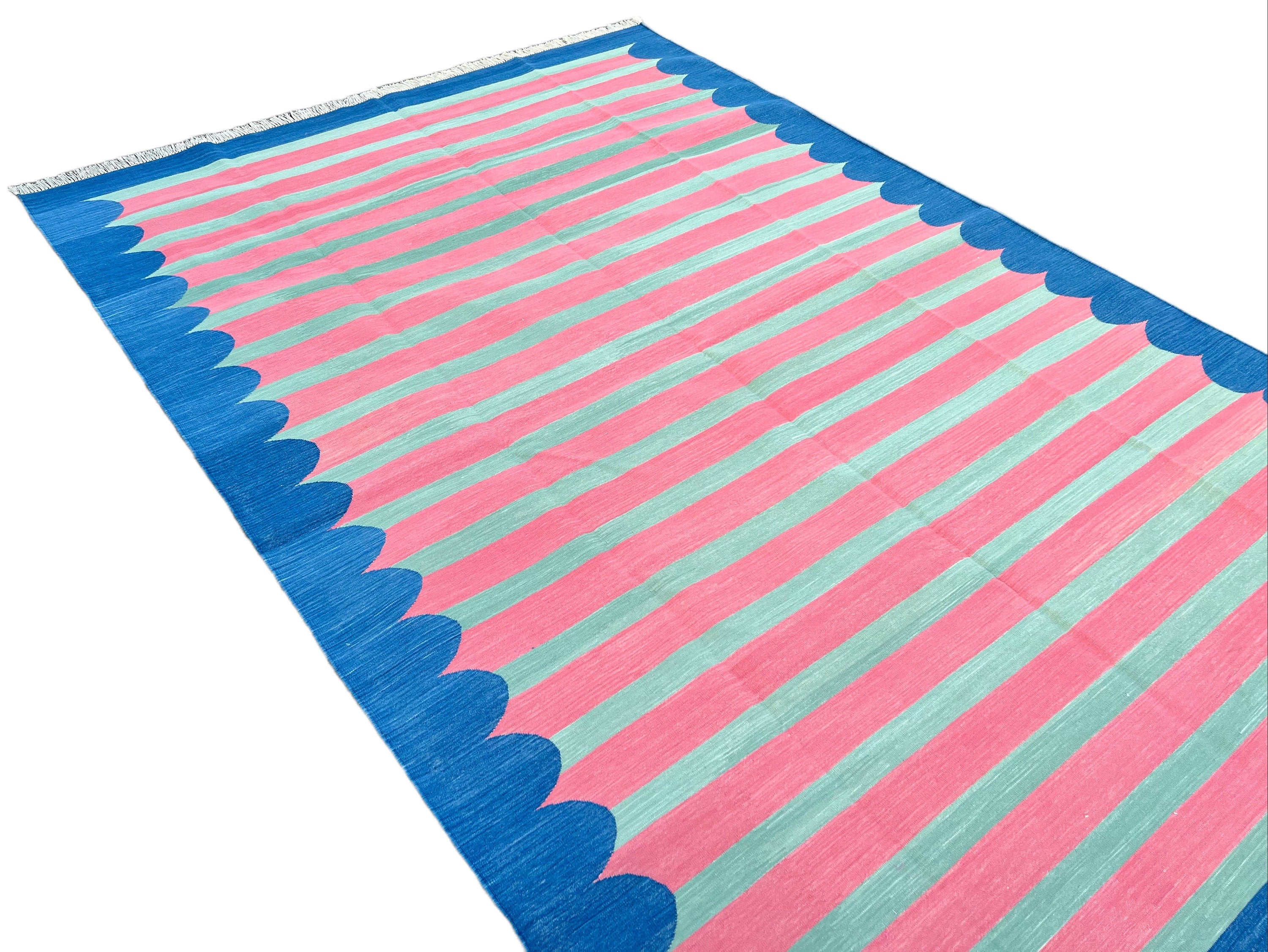 Modern Handmade Cotton Striped Rug