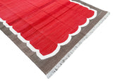 Modern Handmade Cotton Scalloped Rug