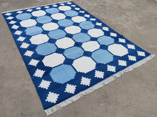 Modern Handmade Cotton Geometric/ Star Rug