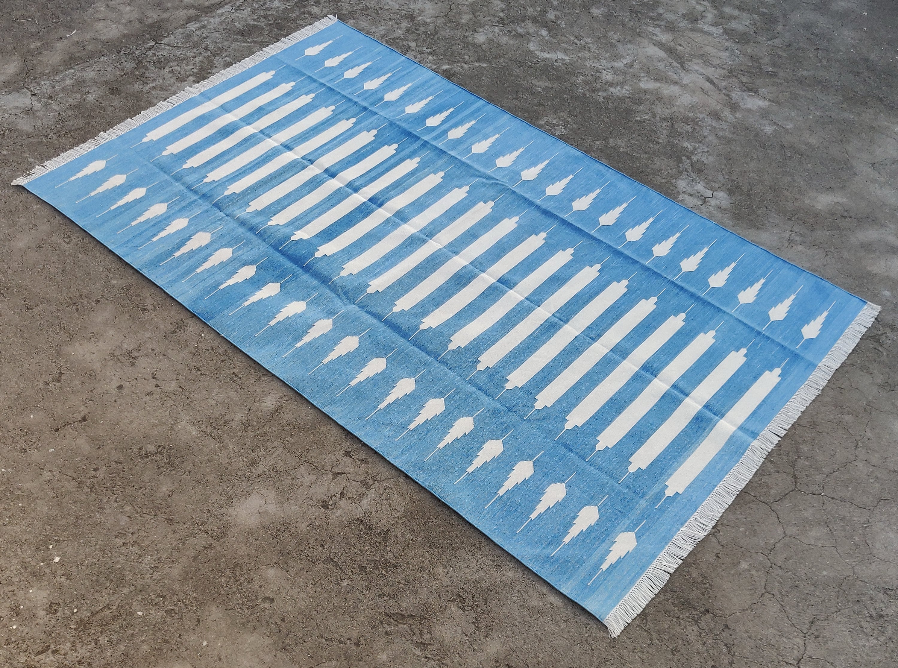 Modern Handmade Cotton Striped Rug