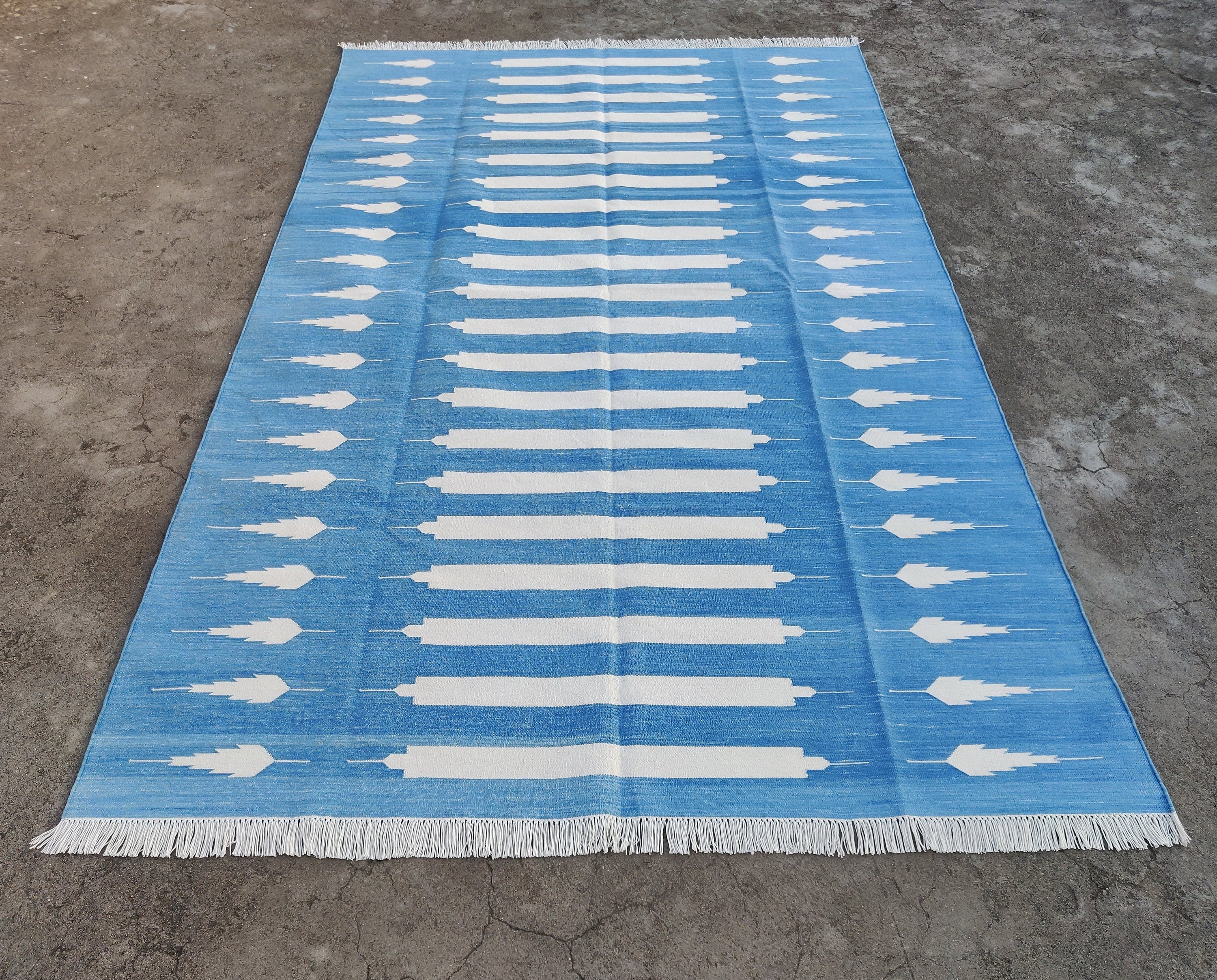 Modern Handmade Cotton Striped Rug