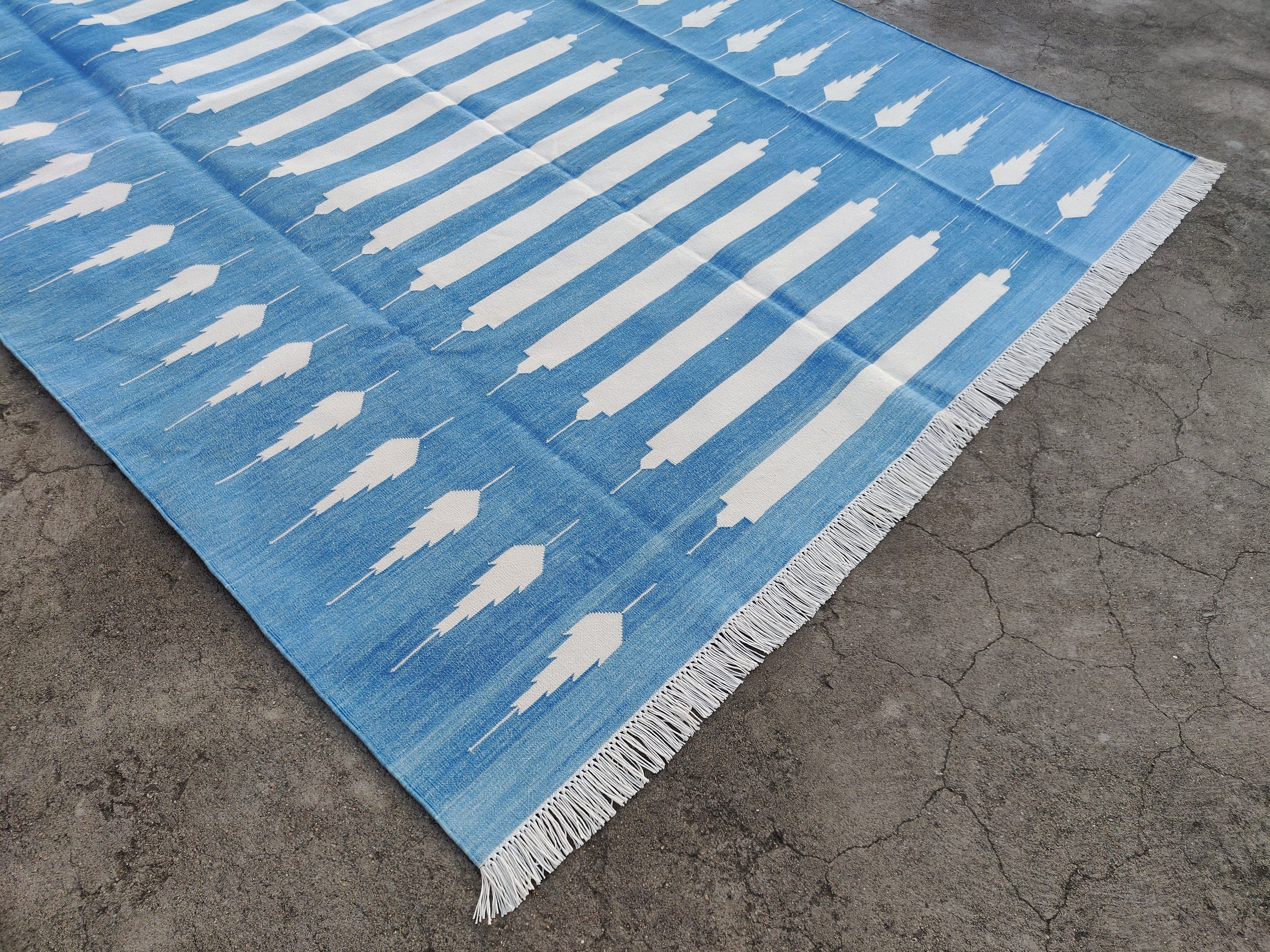 Modern Handmade Cotton Striped Rug